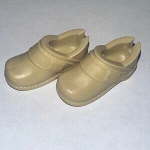 Mattel Barbie Doll Nursing Clogs Tan Slip-On Buckle Detail Fashion Shoes
